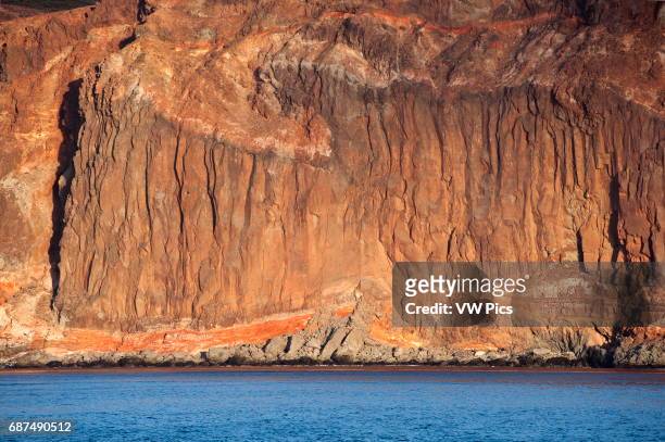 Socorro island sea cliff, volcanic island part of the Revillagigedo archipelago on the Pasific ocean, Mexico.