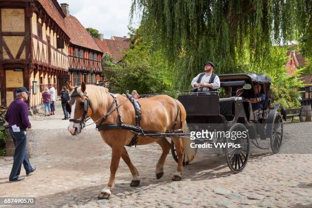 Horse and carriage in Den Gamle By, Aarhus, Denmark.