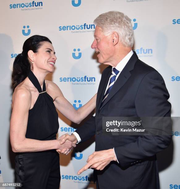 Julianna Margulies and President Bill Clinton attend the SeriousFun Children's Network Gala at Pier 60 on May 23, 2017 in New York City.