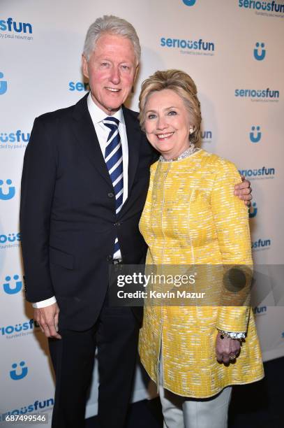 President Bill Clinton and Former United States Secretary of State Hillary Clinton attend the SeriousFun Children's Network Gala at Pier 60 on May...