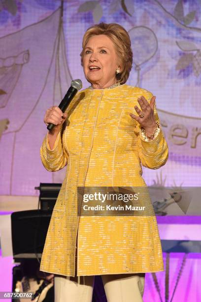 Former United States Secretary of State Hillary Clinton speaks onstage during the SeriousFun Children's Network Gala at Pier 60 on May 23, 2017 in...