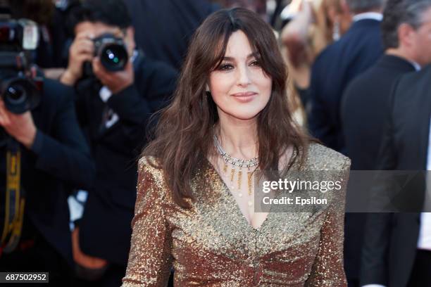 Monica Bellucci attends the 70th Anniversary of the 70th annual Cannes Film Festival at Palais des Festivals on May 23, 2017 in Cannes, France.