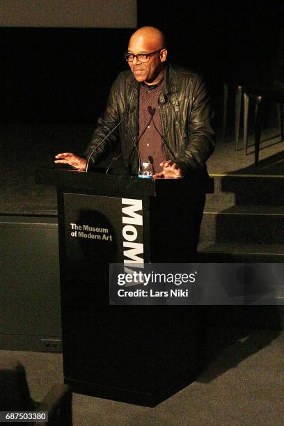 Academy of Motion Picture Arts and Sciences Director of Programs and Membership in New York Patrick Harrison addresses the audience during the...