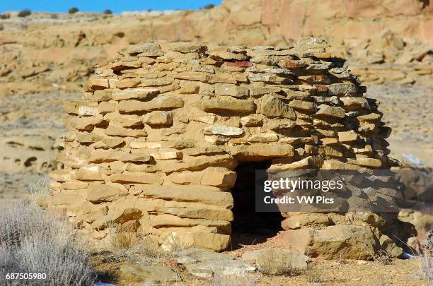 Navajo Sandstone Hogan, North of Chaco Culture National Historical Park, Chaco Canyon, Nageezi, New Mexico.