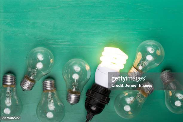 singled out - lightbulbs in a row stock pictures, royalty-free photos & images