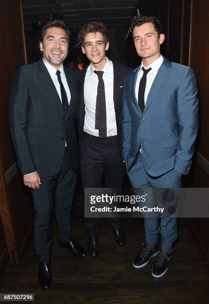 Javier Bardem, Brenton Thwaites and Orlando Bloom attend the after party for the screening of "Pirates Of The Caribbean: Dead Men Tell No Tales"...