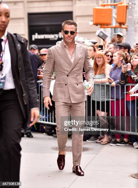 Chris Pine leaves "AOL Build" taping at BUILD Studio on May 23, 2017 in New York City.