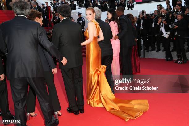 Jessica Chastain attends the 70th Anniversary of the 70th annual Cannes Film Festival at Palais des Festivals on May 23, 2017 in Cannes, France.