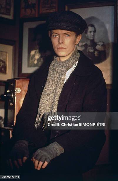 David Bowie on the set of David Hemmings' film 'Just a Gigolo', 20th January 1978.