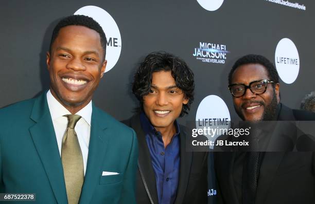 Samuel Adegoke, Navi and Chad L. Coleman attend Lifetime Hosts Fan Gala and Advance Screening for 'Michael Jackson: Searching For Neverland' on May...