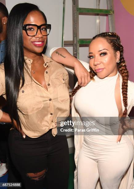 Kandi Burruss and Tameka Harris of Xscape attend "Growing Up Hip Hop Atlanta" Atlanta Premiere at Woodruff Arts Center on May 23, 2017 in Atlanta,...