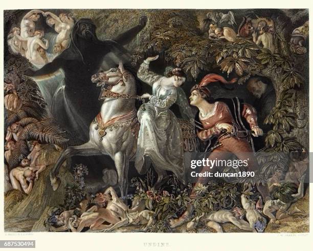 stockillustraties, clipart, cartoons en iconen met ondine door daniel maclise - fee