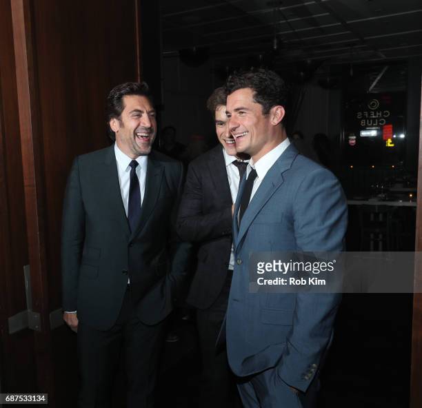 Javier Bardem, Brenton Thwaites and Orlando Bloom attend the afterparty for "Pirates of The Caribbean: Dead Men Tell No Tales" presented by Remy...