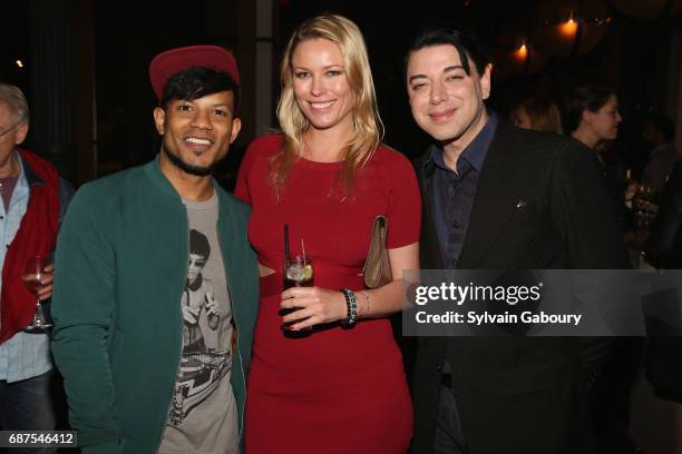 Jaime Cepero, Kiera Chaplin and Malan Breton attend The Cinema Society with Remy Martin & Frederique Constant host the after party for "Pirates of...