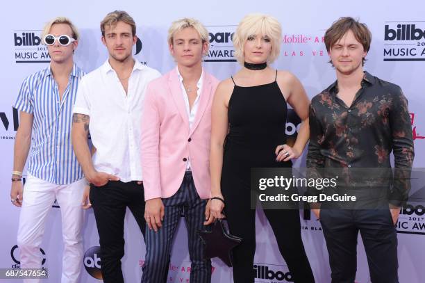 Ross Lynch, Rocky Lynch, Riker Lynch, Rydel Lynch, Ellington Ratliff of R5 arrive at the 2017 Billboard Music Awards at T-Mobile Arena on May 21,...