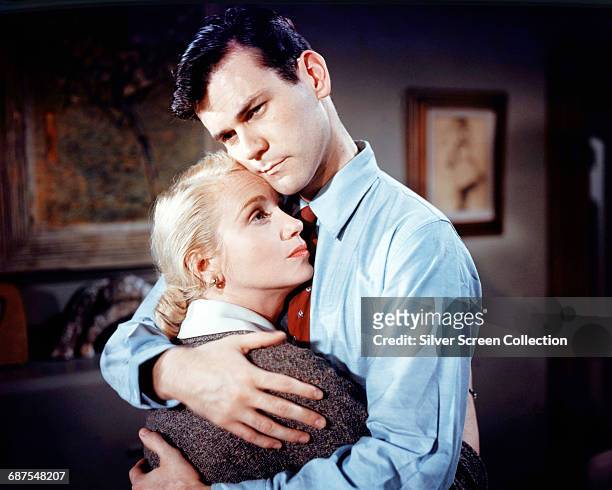Actors Don Murray as Johnny Pope and Eva Marie Saint as Celia Pope in the film 'A Hatful of Rain', 1957.