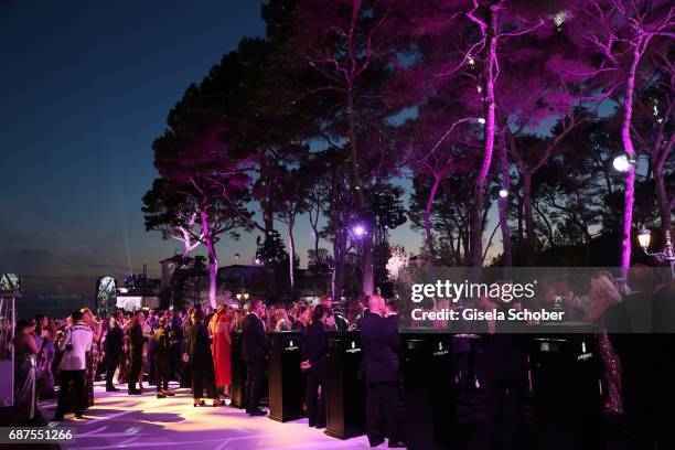 General view during the DeGrisogono "Love On The Rocks" gala during the 70th annual Cannes Film Festival at Hotel du Cap-Eden-Roc on May 23, 2017 in...