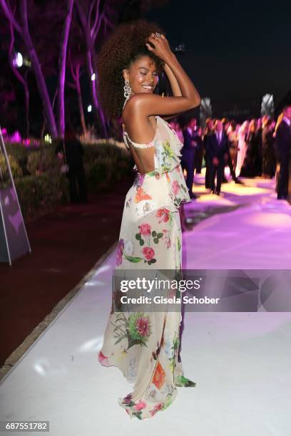 Tina Tunakey during the DeGrisogono "Love On The Rocks" gala during the 70th annual Cannes Film Festival at Hotel du Cap-Eden-Roc on May 23, 2017 in...