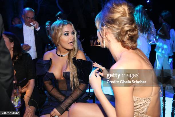 Rita Ora and Camilla Marrone during the DeGrisogono "Love On The Rocks" gala during the 70th annual Cannes Film Festival at Hotel du Cap-Eden-Roc on...