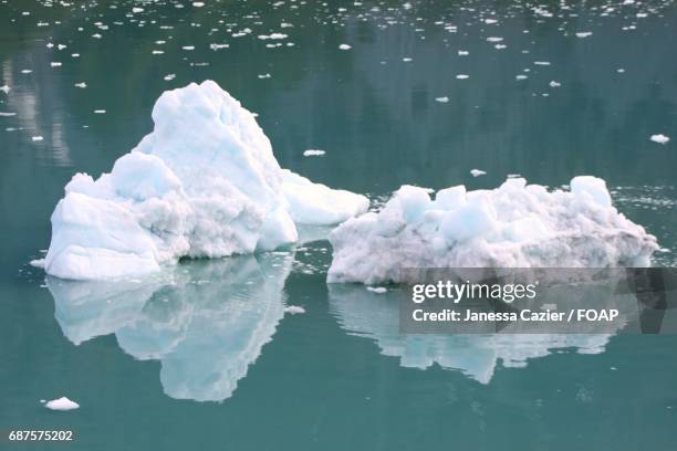 icebergs floating on water - janessa stockfoto's en -beelden
