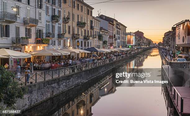 milan, the navigli district. - milano navigli stock-fotos und bilder