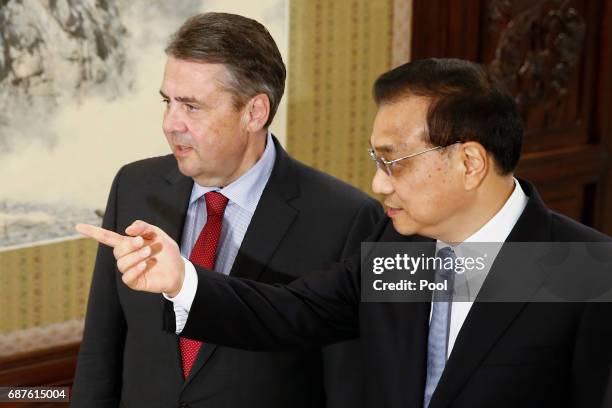 German Foreign Minister and Vice Chancellor Sigmar Gabriel meets Li Keqiang, Prime Minister of China, on May 24, 2017 in Beijing, China. Gabriel...