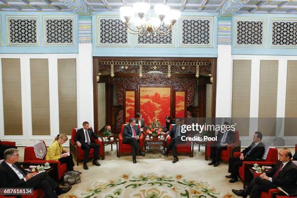 Chinese Premier Li Keqiang meets German Foreign Minister Sigmar Gabriel at the Zhongnanhai Leadership Compound on May 24, 2017 in Beijing, China....