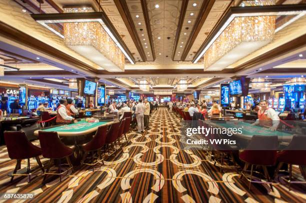 Interior of roulette tables in casino..