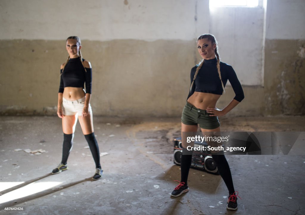 Beautiful dancers duo