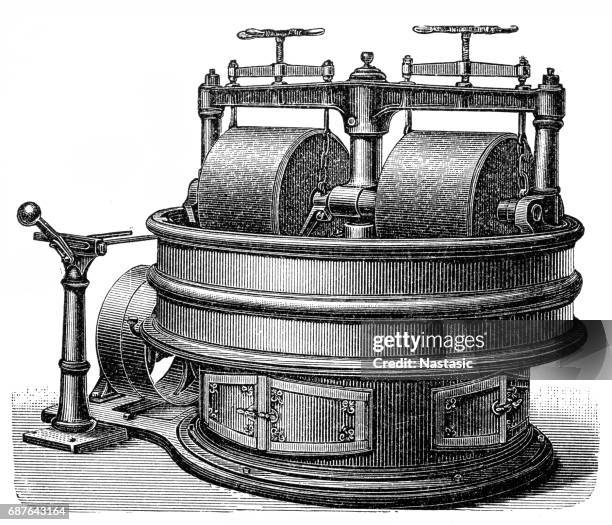 chocolate making machine, mixer - angle grinder stock illustrations