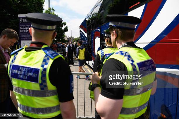 Police maintain a presence outside the stadium before the 1st Royal London One Day International match between England and South Africa at Headingley...