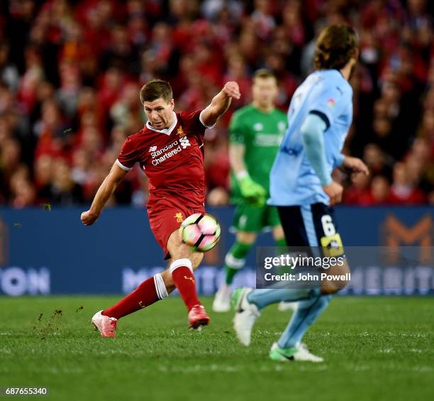 Steven Gerrard of Liverpool during the International Friendly match between Sydney FC and Liverpool FC at ANZ Stadium on May 24, 2017 in Sydney,...