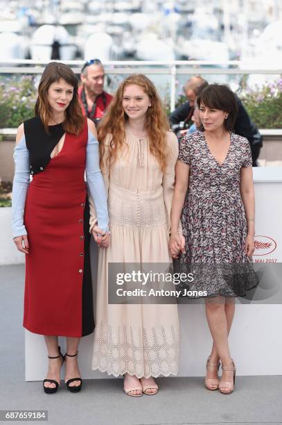Barbora Bobulova, Charlotte Cetaire and Marilyne Canto attends the "Dopo La Guerra - Apres La Guerre" photocall during the 70th annual Cannes Film...