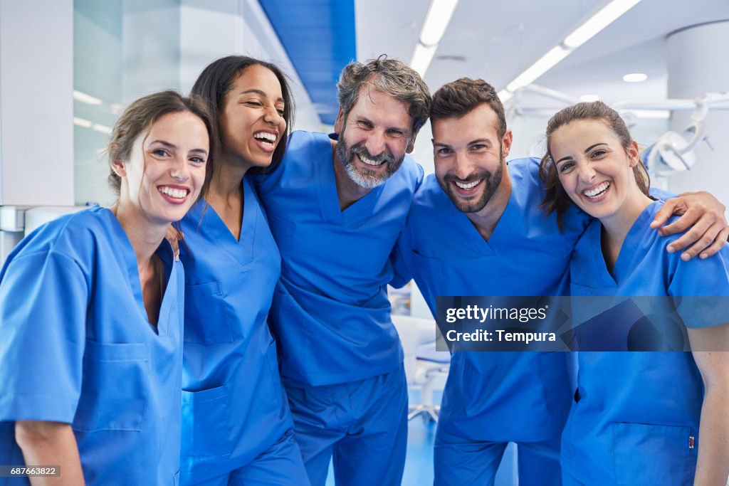 Dentist's office in Barcelona. Medical workers portrait.