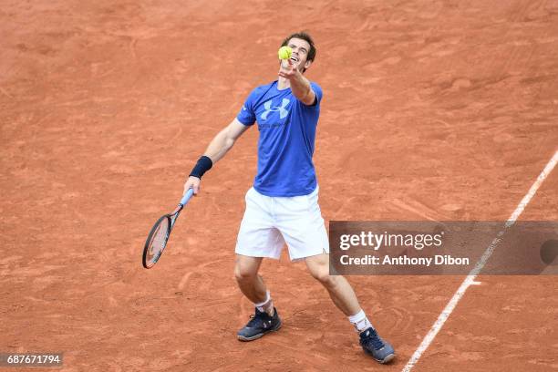 Andy Murray during qualifying match of the 2017 French Open at Roland Garros on May 24, 2017 in Paris, France.