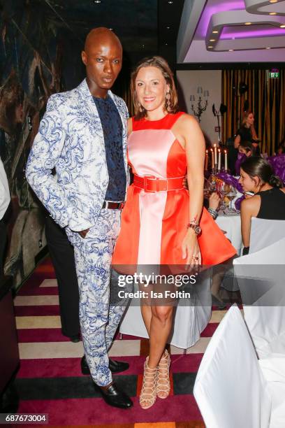 Model Papis Loveday and Simone Ballack during the Kempinski Fashion Dinner on May 23, 2017 in Munich, Germany.