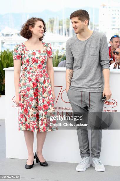 Darya Zhovner and Kantemir Balagov attend the"Tesnota - Une Vie A L'Etroit" photocall during the 70th annual Cannes Film Festival at Palais des...