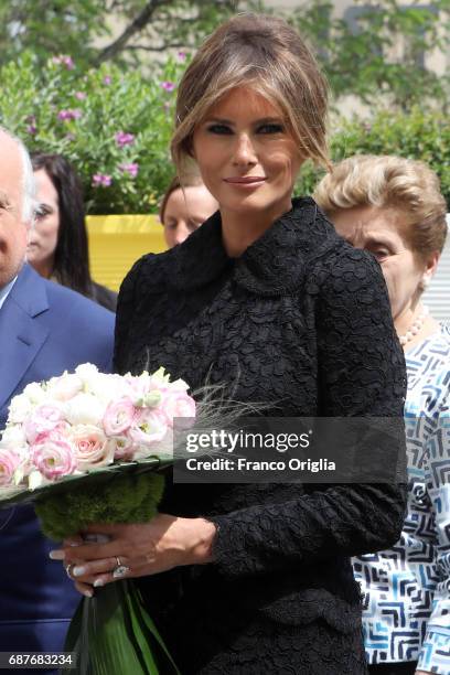 United States First Lady Melania Trump visits the Pediatric Hospital Bambin Gesu on May 24, 2017 in Vatican City, Vatican. The President Trump and...