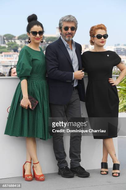 Erica Rivas, Ricardo Darin and Dolores Fonzi attend the "La Cordillera - El Presidente" photocall during the 70th annual Cannes Film Festival at...