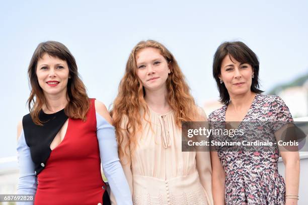 Barbora Bobulova, Charlotte Cetaire and Marilyne Canto attend the "Dopo La Guerra - Apres La Guerre" photocall during the 70th annual Cannes Film...