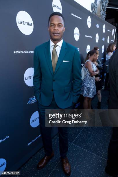 Actor Samuel Adegoke arrives at the Lifetime Hosts Fan Gala And Advance Screening For "Michael Jackson: Searching For Neverland" at Avalon on May 23,...