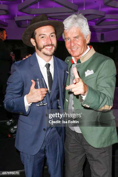 Singer Graham Candy and german presenter Frederic Meisner during the Kempinski Fashion Dinner on May 23, 2017 in Munich, Germany.