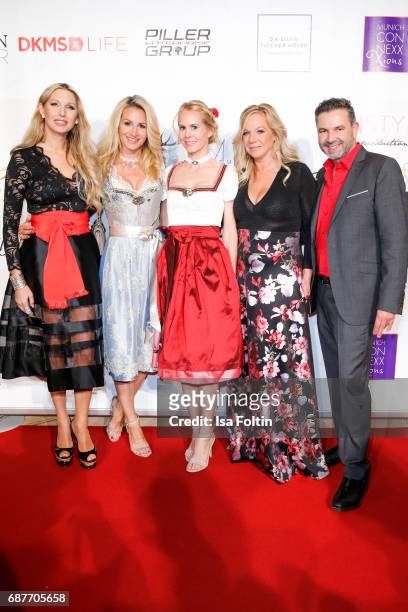 Sabine Piller, Nadja zu Schaumburg-Lippe, Birgit Fischer-Hoeper, Pedro Da Silva and guest attend the Kempinski Fashion Dinner on May 23, 2017 in...