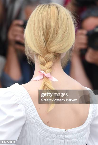 Elle Fanning attends the "The Beguiled" Photocall during the 70th annual Cannes Film Festival at Palais des Festivals on May 24, 2017 in Cannes,...