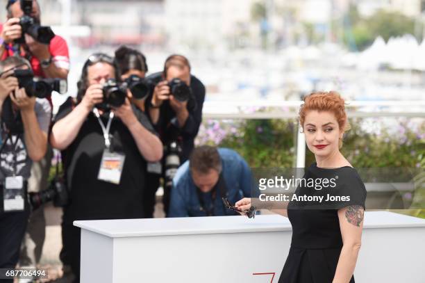 Dolores Fonz attends the "La Cordillera - El Presidente" photocall during the 70th annual Cannes Film Festival at Palais des Festivals on May 24,...