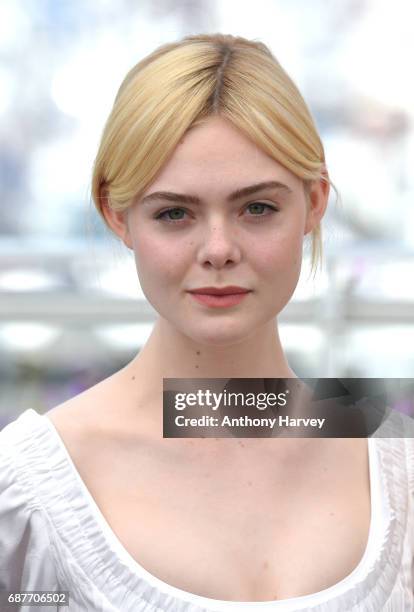 Elle Fanning attends the "The Beguiled" Photocall during the 70th annual Cannes Film Festival at Palais des Festivals on May 24, 2017 in Cannes,...