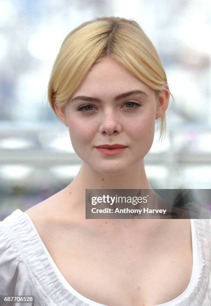 Elle Fanning attends the "The Beguiled" Photocall during the 70th annual Cannes Film Festival at Palais des Festivals on May 24, 2017 in Cannes,...