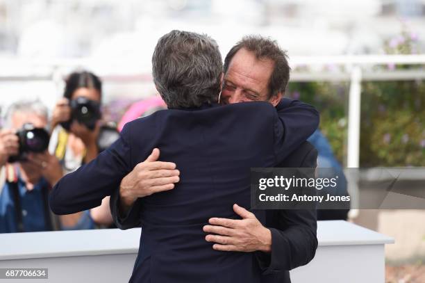 Ricardo Darin and Vincent Lindon attend the "Rodin" photocall during the 70th annual Cannes Film Festival at Palais des Festivals on May 24, 2017 in...