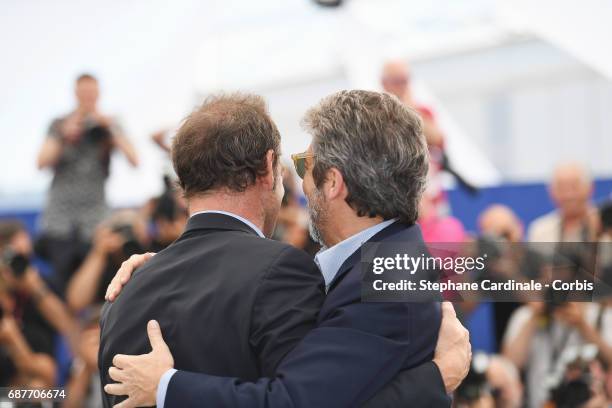 Ricardo Darin and Vincent Lindon attend the "Rodin" photocall during the 70th annual Cannes Film Festival at Palais des Festivals on May 24, 2017 in...