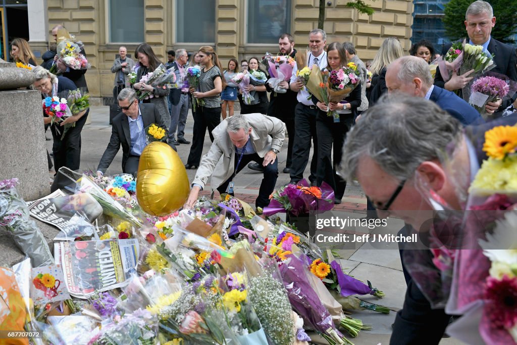 Floral Tributes Are Left For The Victims Of The Manchester Arena Terrorist Attack